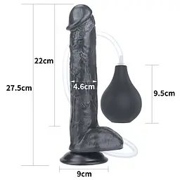 Фалоімітатор LoveToy Squirting 11'' 28 см чорний - мініатюра 2