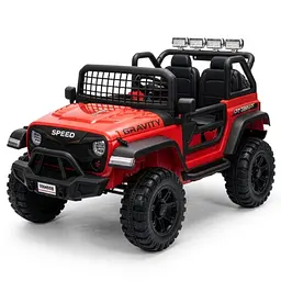 Джип M 6376EBLR-3 радіо/к2.4G 1 акум12V10AH, 4мотора45W, BLUETOOTH, USB, TF, EVA, муз, світ, шкіра, червоний