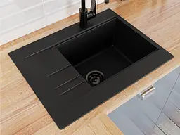 Кухонна мийка Miraggio BODRUM 650 black (0002300) Граніт, Врізна, Чорний - мініатюра 4