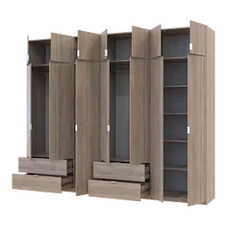 Розпашна Шафа для одягу Doros Лукас Дуб сонома 3+4 ДСП 295х50х240 (42005123) - мініатюра 2