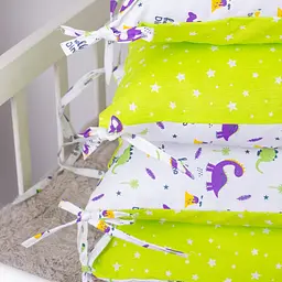Подушка-борт MirSon Kids Time 18-0001 Hello Dino захисна біла 4 шт. - мініатюра 8