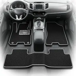 Килимки в салон EVA для Kia Sportage 2010-2015 Europe (Металевий підп'ятник) Чорні 5 шт