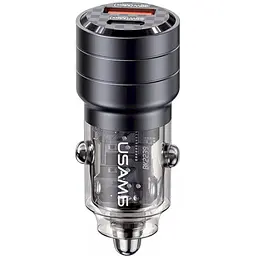 Автомобільний зарядний пристрій USAMS US-CC176 C36 95W Mini Car Charger з алюмінієвого сплаву (6958444904511)