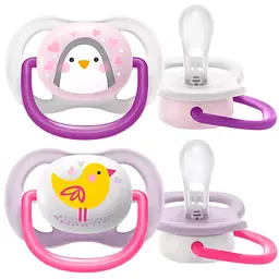 Пустышка Philips Avent Ultra Air Animal для девочки, 0-6 месяцев, 2 шт. (SCF080/06)