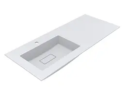 Умивальник Miraggio ERICA 1200 L (8813569) Mirasoft, Матовий, Накладний/Врізний, Білий
