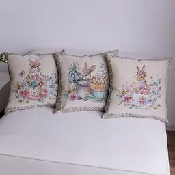 Наволочка гобеленова Прованс Чарівність Зайчиха 45х45 см (44276) - мініатюра 4