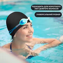Шапочка для плавання універсальна "Fabric" Newt NE-SP-SW02B тканинна, синя - мініатюра 2