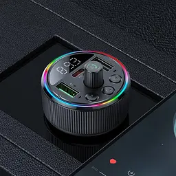 АЗП FM модулятор Hoco E82 Guerrero PD30W+QC3.0 (2USB-A/1C) Black - мініатюра 7