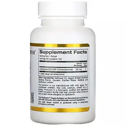 Коензим Q10 California Gold Nutrition CoQ10 100 мг 120 вегетаріанських капсул - мініатюра 2