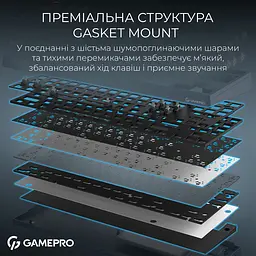 Клавіатура бездротова GamePro Asgard Ragnar Keychron Super Red Switch Blue (MK285BL) - мініатюра 10