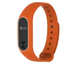 Силіконовий ремінець Primo для фітнес-браслета Xiaomi Mi Band 2 Orange-White - мініатюра 2
