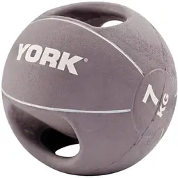 М'яч медбол York Fitness із двома ручками 7кг сірий