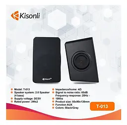 Комп'ютерні колонки Kisonli T013 Black - мініатюра 4