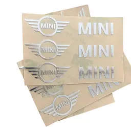 Наклейка з логотипом Mini метал, на клейкій стрічці 1шт (універсальна)