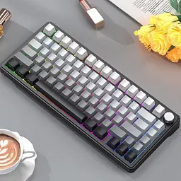 Бездротова клавіатура ATTACK Shark X85 Grey 75% | RGB підсвітка | бокове гравіювання