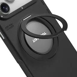 Чохол YoungKit Leather Case with Magnetic Ring для iPhone 17 Pro + Magnetic Stand 360° Black [167786] - мініатюра 3