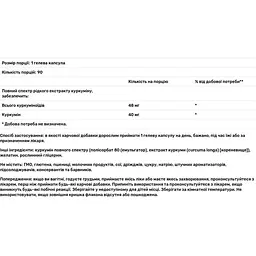 Куркумін Solgar Curcumin повний спектр 90 капсул - мініатюра 3