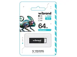 Флешка Wibrand 64 GB Chameleon Black USB 2.0 (WI2.0/CH64U6B) - мініатюра 2