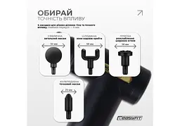 Перкусійний масажер для тіла EasyFit Pulse Mini 4 насадки, 6 режимів (EF-2070) - мініатюра 4