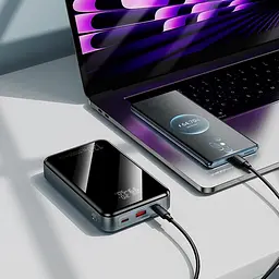 Зовнішній акумулятор - портативна зарядна батарея Hoco Q30A 20000mAh 130W чорна - мініатюра 7