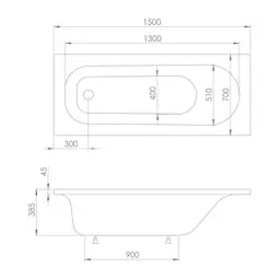 Ванна акрилова mprese Rozkos 150x70 без ніжок whte b0701015070 Білий - мініатюра 2