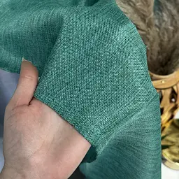 Льняні штори бірюзового кольору 2шт. 200х260 з білим льняним тюлем 400х260, на люверсах ALBO pbe0052711 - мініатюра 3