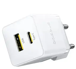 Зарядний пристрій Baseus Palm Fast Charger Type-C+USB 20W white (P10111608213-00) - мініатюра 4