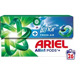 Капсули для прання Ariel Pods+ All-in-1 Touch of Lenor Дотик свіжого повітря Lenor 26 шт. (8700216766043)
