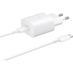 Зарядний пристрій Samsung 25Вт USB-С, кабель USB-C USB-C, 1м, білий (EP-T2510XWEGEU)