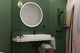 Дзеркало Hansgrohe Xarita Lite S 900x900 з круговим LED світильником matt black 54967670 - мініатюра 5