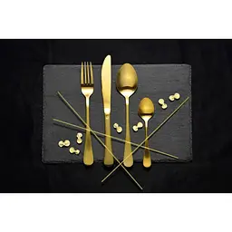 Набір столових приборів Bergner Munich gold matt 24 предмети (BG-5134-GD) - мініатюра 6