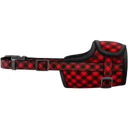 Намордник для собак Waudog Nylon Шотландка червона, пластиковий фастекс №1 (14-20 см) (5374) - мініатюра 2
