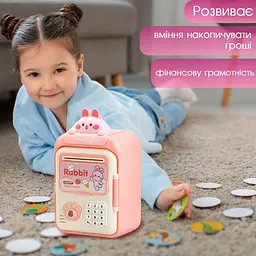 Сейф скарбничка дитяча Strong Box Rabbit рожевий - мініатюра 5