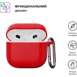 Чохол для навушників ArmorStandart Hang Case для AirPods 4 Red [ARM81293] [118662] - мініатюра 3