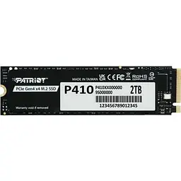 Твердотільний накопичувач SSD Patriot 2Tb, P410, PCI-E 4.0 x4, M.2 2280, 3D TLC, 5000/4500 МБ/с teh0019795
