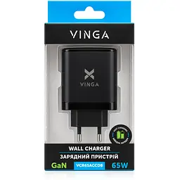 Зарядний пристрій Vinga 2xUSB-C + USB-A Display 65W (VCR65ACCDB) - мініатюра 9
