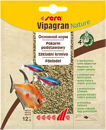 Сухий корм Sera Vipagran Nature для всіх акваріумних риб які харчуються у середніх шарах води гранули 12 г
