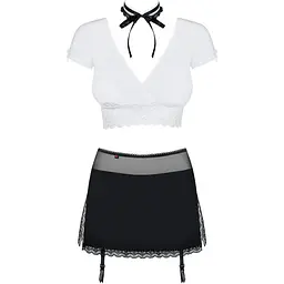 Еротичний костюм секретарки Obsessive Secretary suit 5pcs Black S/M, чорно-білий - мініатюра 5
