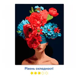 Картина за номерами «Дівчина з квітами на голові» - мініатюра 3