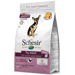 Сухий корм Schesir Dog Toy Adult 0.8 кг шезир курка монопротеїновий для собак міні порід