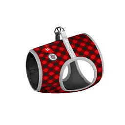 Шлея для собак м'яка Waudog Clothes з QR паспортом, малюнок Шотландка червона, XS4, 36-39 см, З 26-28 см