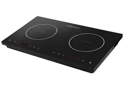 Настільна плита Liberton LIC-3708, Black, 3300W (1800+1500), індукційна, 8 режимів, 2 конфоркі, керування сенсорне, склокераміка, дисплей, таймер