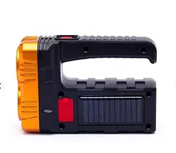 Ліхтар ручний 3 в 1 Bailong BL-7701B COB акумуляторний до 6 год USB повербанк сонячною панеллю та боковим світлом Чорний - мініатюра 2