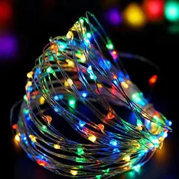Новорічні гірлянди мідна дротяна лампа 100LED 10М БП 5 в 220 В (СП) RGB RD-7110 - мініатюра 3