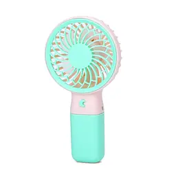 Портативний ручний вентилятор Bambi MK 5609Turquoise з підставкою, 15,5 см, USB
