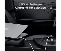 Автозарядне 2 порти USB-C Aukey 65 W 2C (CC-Y23) чорне - мініатюра 5