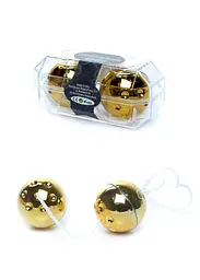 Вагінальні кульки Duo-Balls Gold, 3.5 см, золотий - мініатюра 2