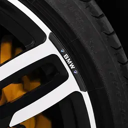 Емблема обода колеса BMW 4 шт Алюміній наклейка на диски на скотчі Чорні - мініатюра 3