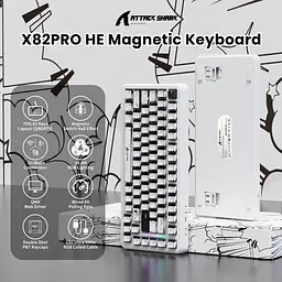 Ігрова магнітна клавіатура Attack Shark X82 Pro / Три режими підключення / Magnetic Switch / Grey - мініатюра 10