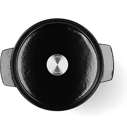 Каструля KitchenAid Cast Iron чавунна з кришкою 22 см 3.3 л чорна (CC006058-001) - мініатюра 3